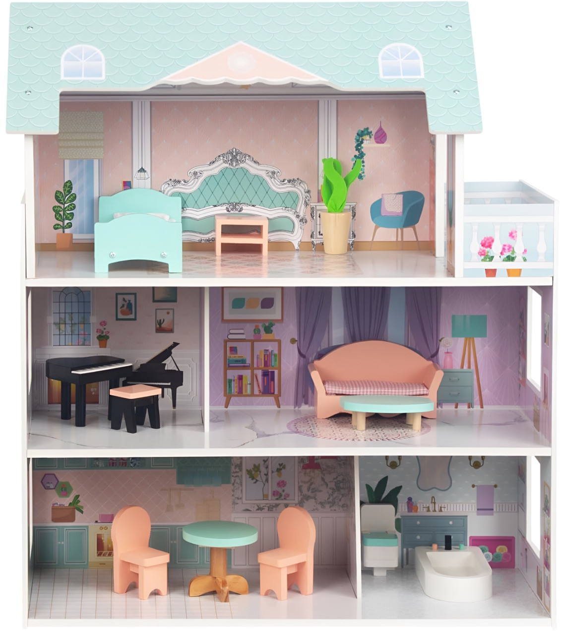 Children's Wooden Dollhouse Children's Wooden Dollhouse