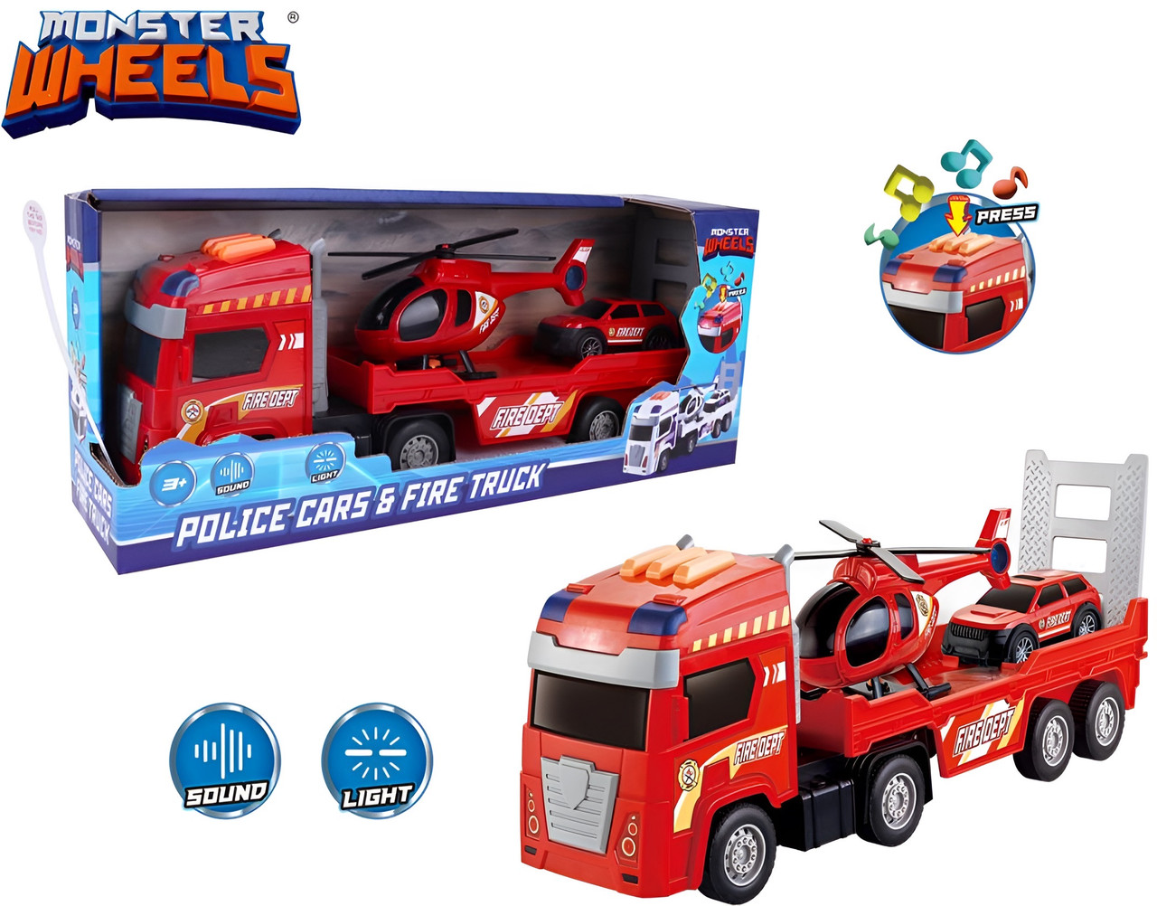 Juniors Monster Fire Truck with Light and Sound
