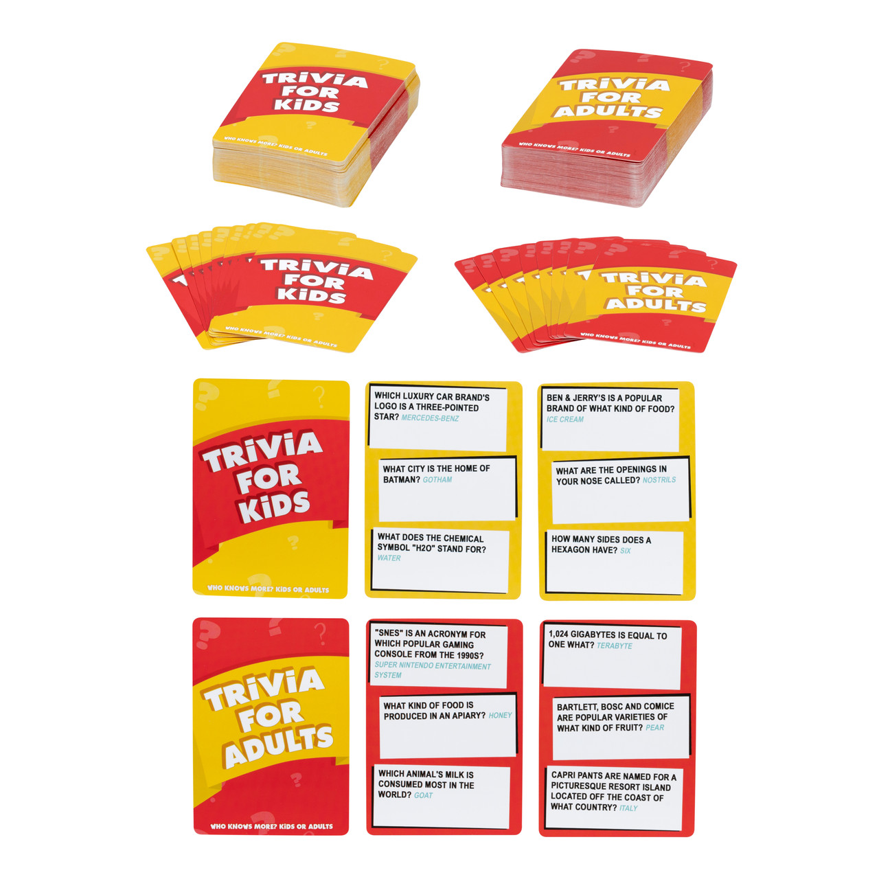 Who Knows More? Kids or Adults - Card Game