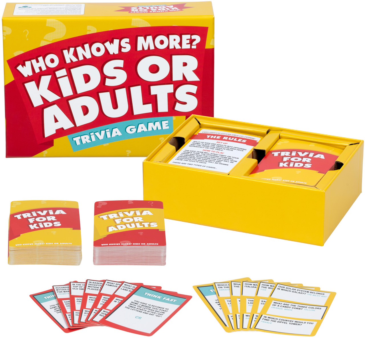 Who Knows More? Kids or Adults - Card Game