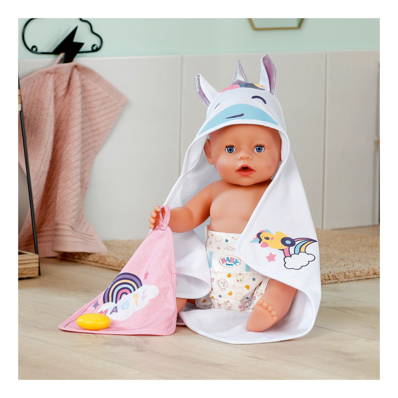 Baby Born Hooded Towel Set Doll Bathing Set