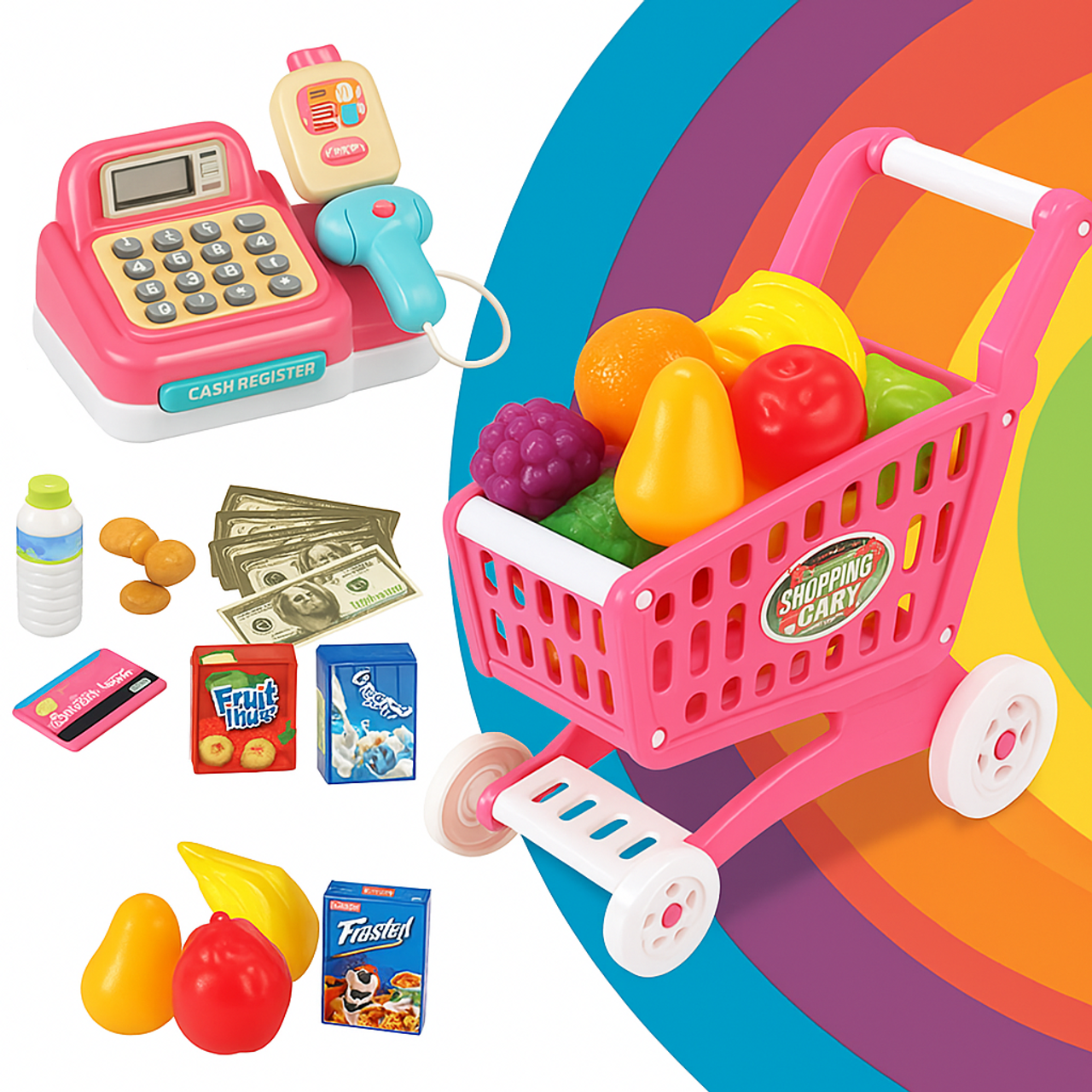 Wonder Co Play - Pink Trolley & Register Set 