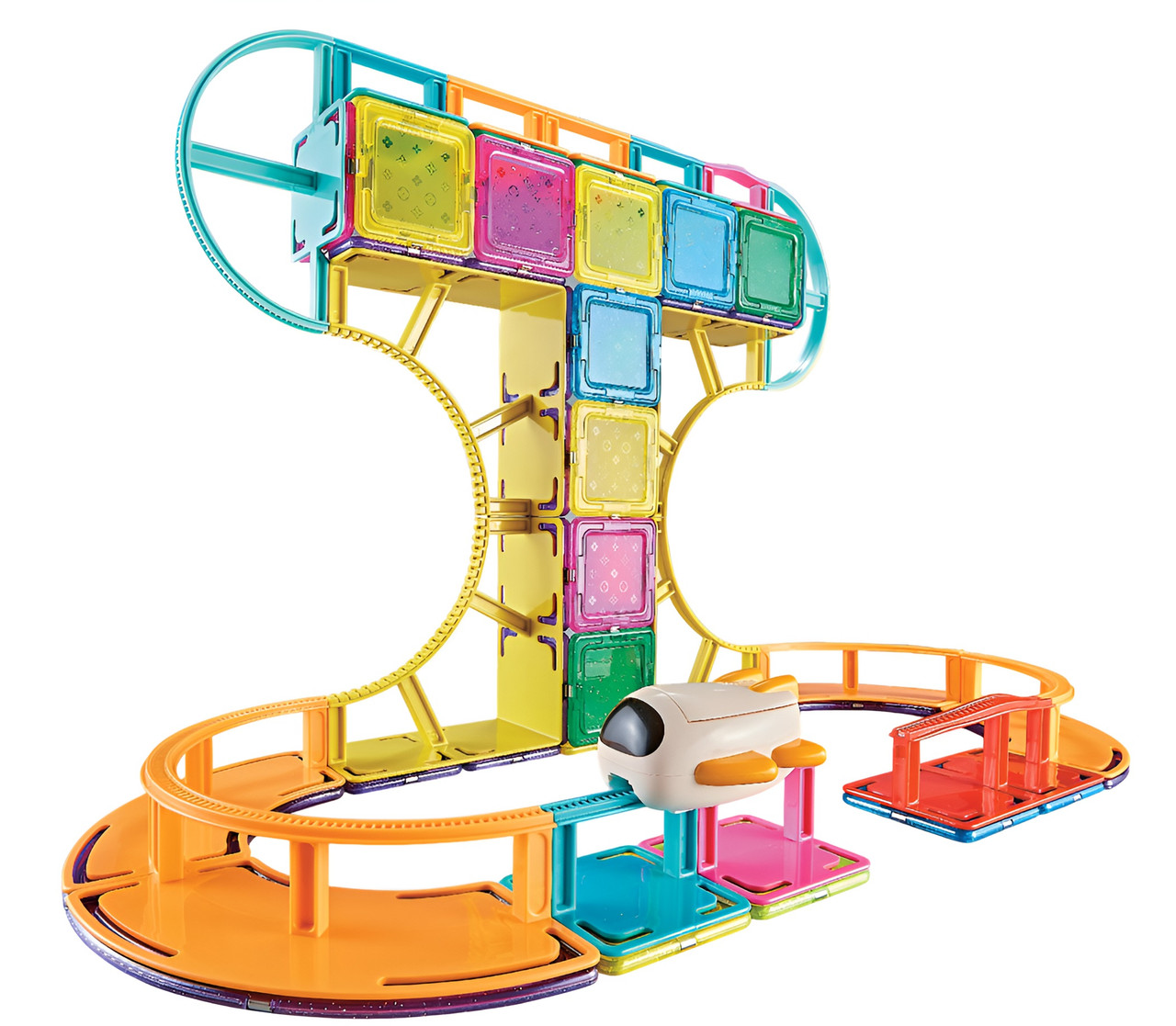 Wondermags Magnetic Tiles Sky Rail Tiles 62pcs Wondermags Magnetic Tiles Sky Rail Tiles 62pcs