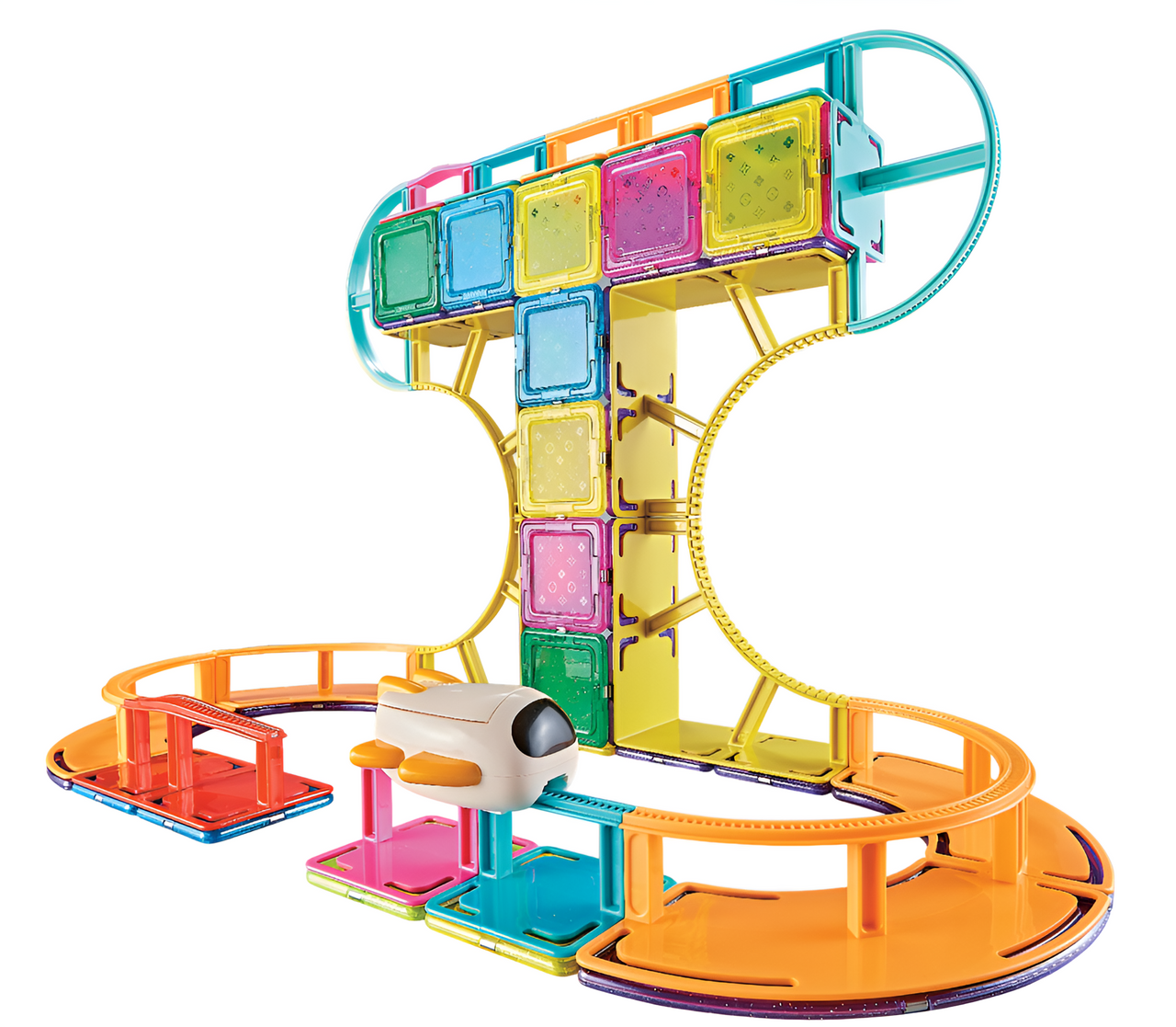 Wondermags Magnetic Tiles Sky Rail Tiles 62pcs Wondermags Magnetic Tiles Sky Rail Tiles 62pcs