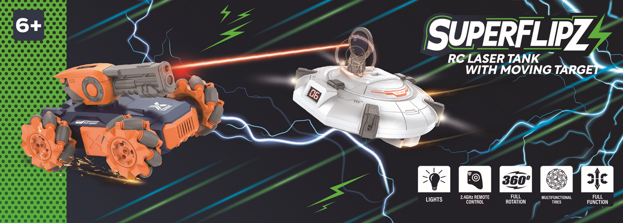 SuperFlipz  RC Laser Tank with Moving Space Target 