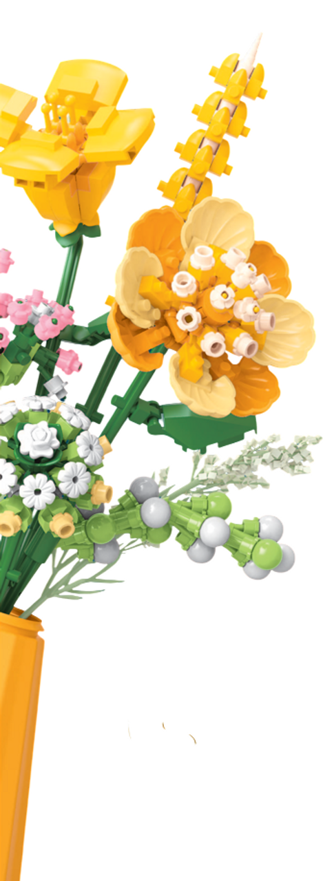 Flower Love Yellow Vase Bouquet 290pcs