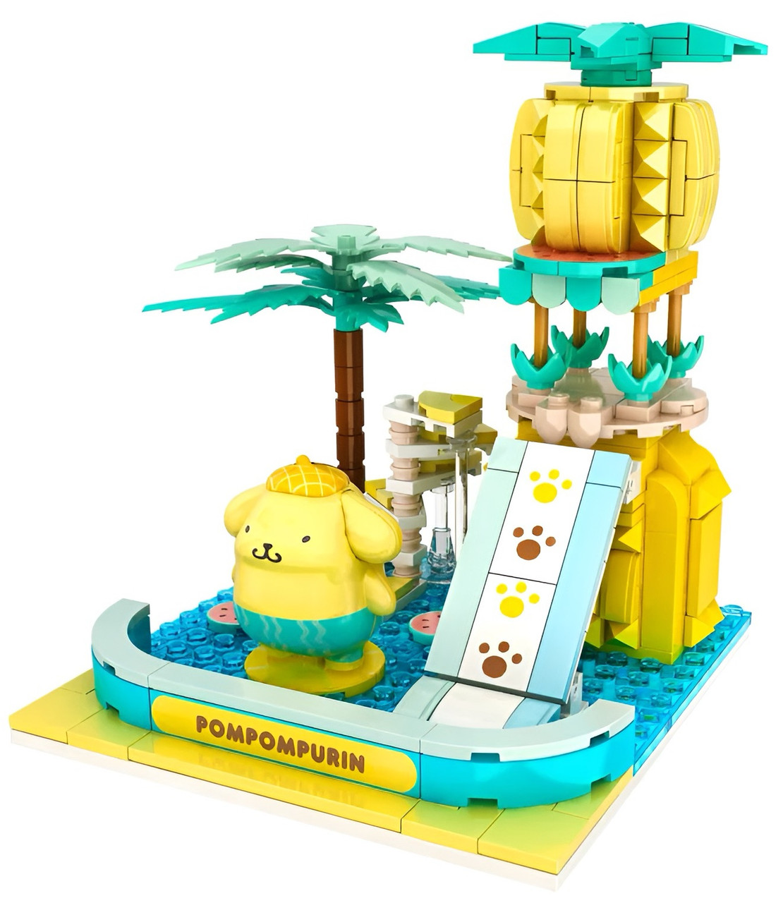 Hello Kitty YuMe Blocks Summer Wunderland Series - Pompompurin Water Slide