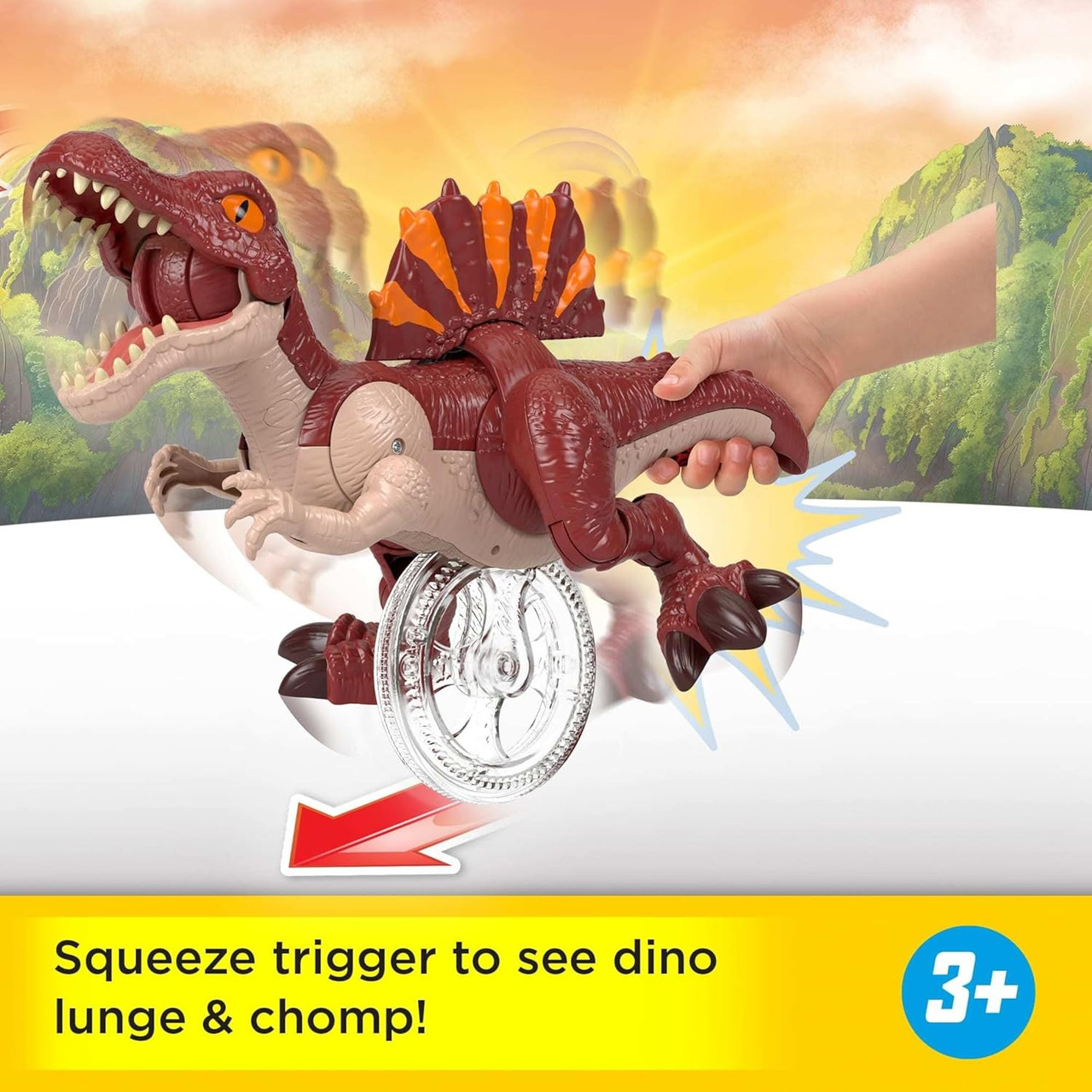 Fisher-Price Imaginext Jurassic World Rebirth Sprinting Spinosaurus Dinosaur with Lunge & Chomp