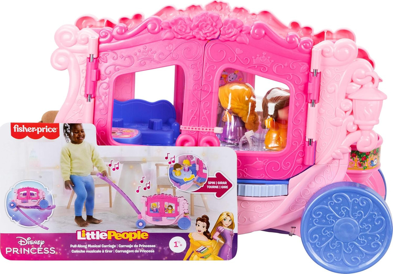 Fisher-Price Little People Disney Princess Pull-Along Musical Carriage Playset