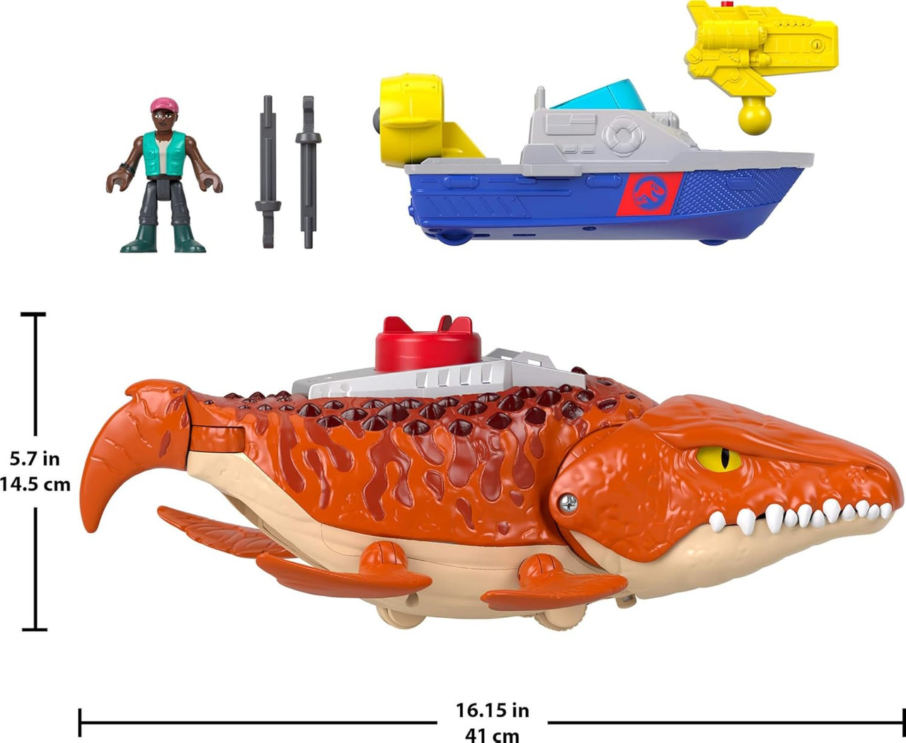 Fisher-Price Imaginext Jurassic World Rebirth Aquachomp Chase Mosasaurus 18 inch
