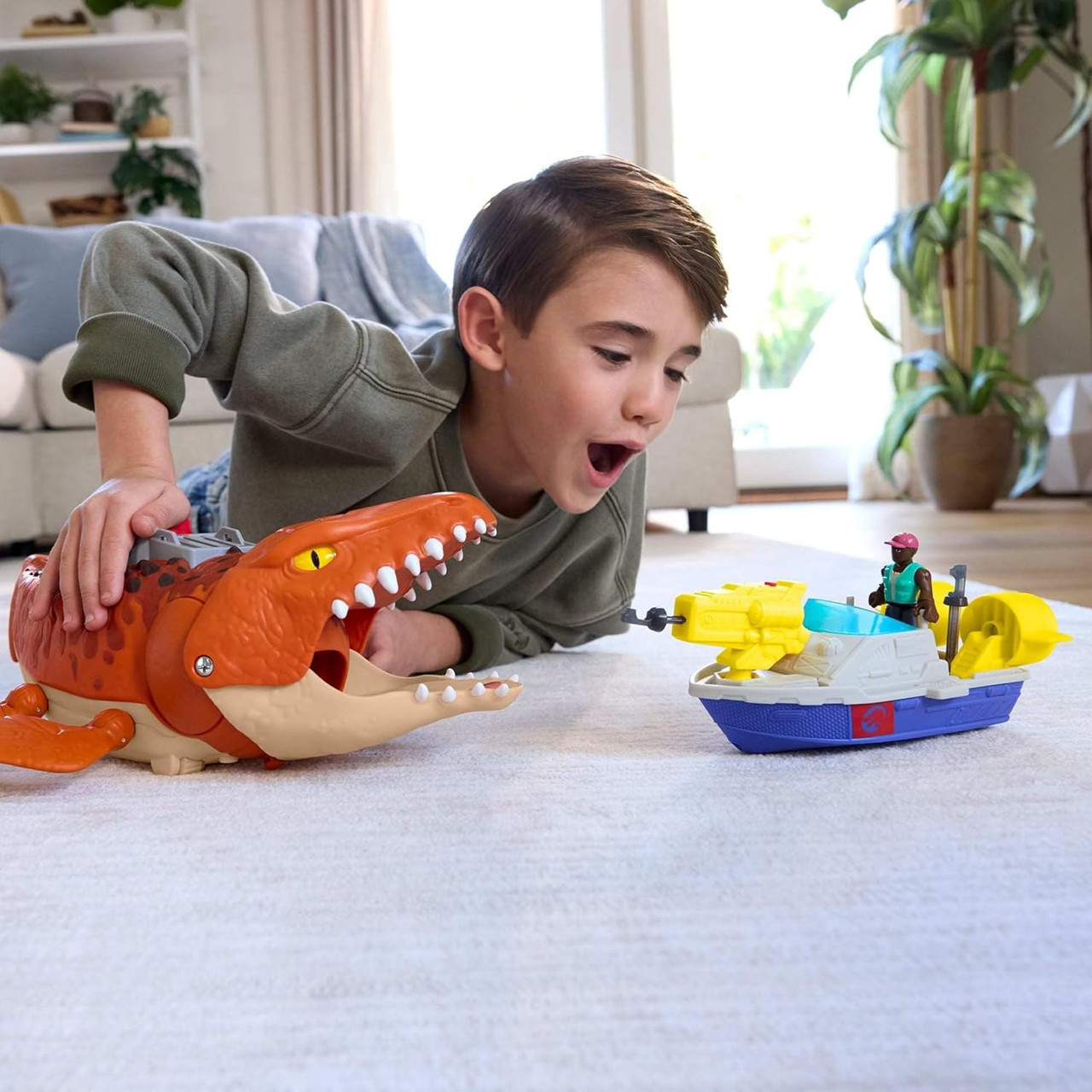 Fisher-Price Imaginext Jurassic World Rebirth Aquachomp Chase Mosasaurus 18 inch
