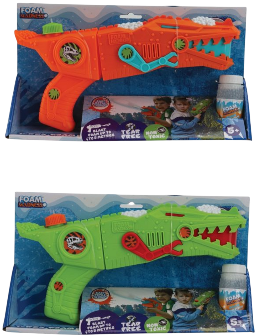 Bubble Blitz T-Rex Foam Madness Gun
