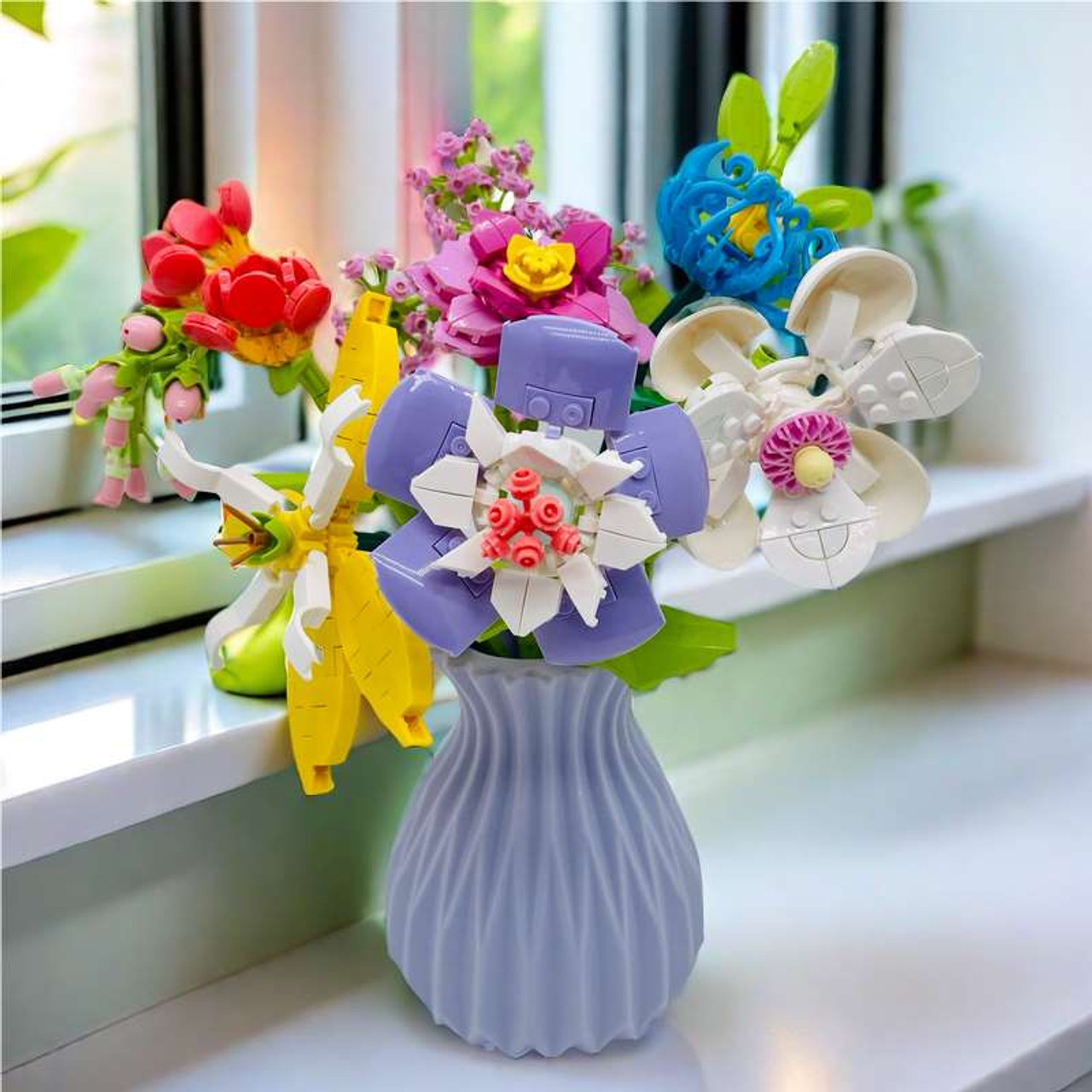 Flower Love Blue Vase Large Bouquet 109pcs Flower Love Blue Vase Large Bouquet 109pcs