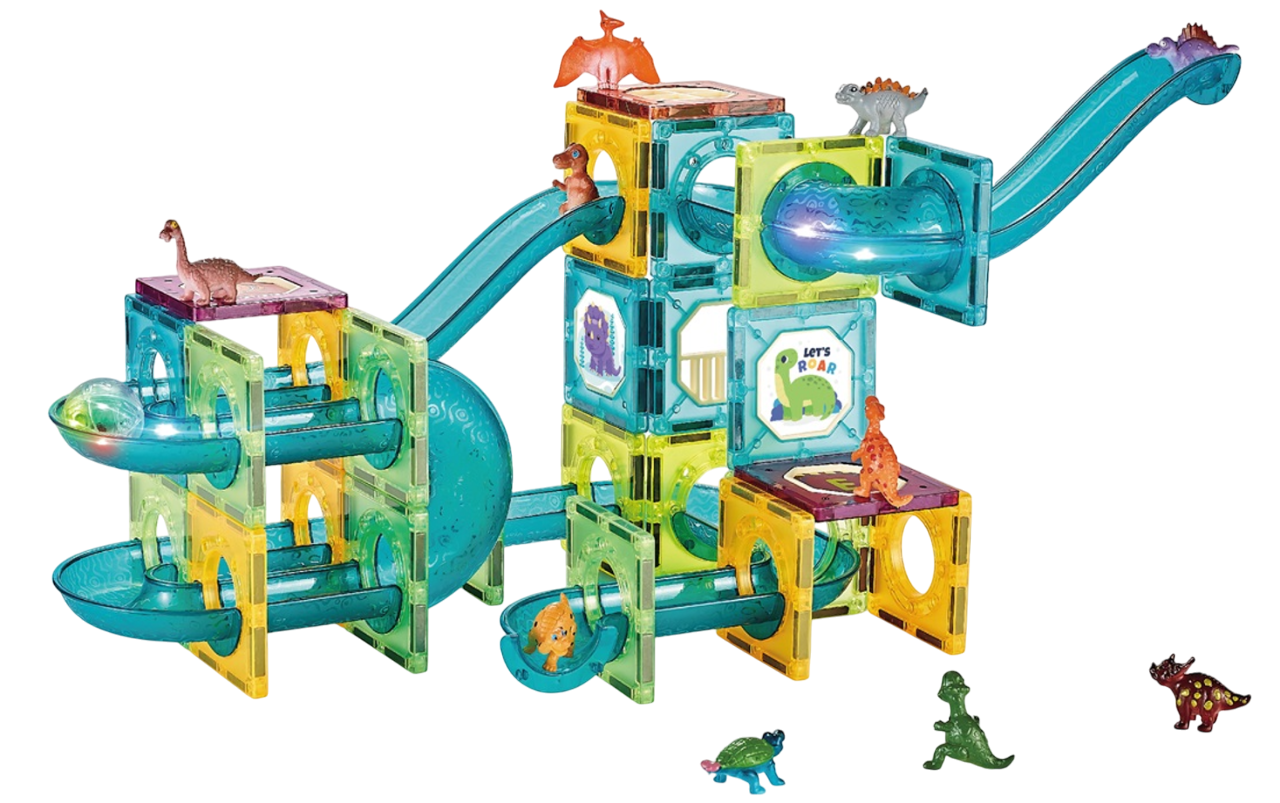Wondermags Magnetic Tiles Dino Marble Run 73pcs Wondermags Magnetic Tiles Dino Marble Run 73pcs