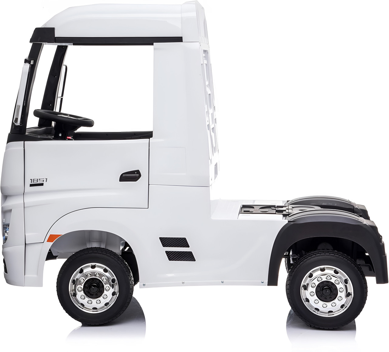 Dorsa 12V Mercedes-Benz Actros Ride-On Truck with Trailor - White