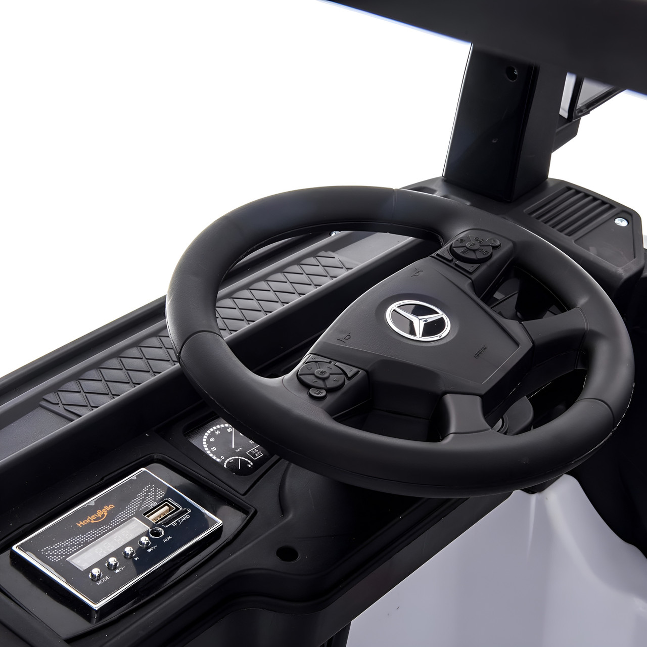 Dorsa 12V Mercedes-Benz Actros Ride-On Truck with Trailor - White