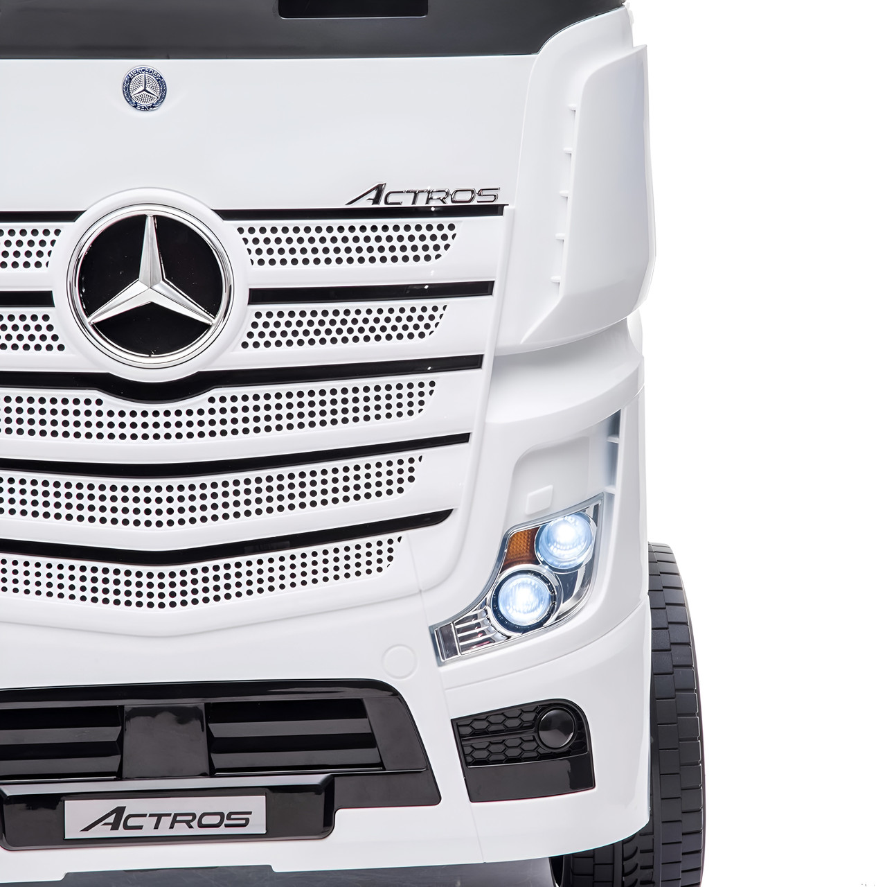 Dorsa 12V Mercedes-Benz Actros Ride-On Truck with Trailor - White