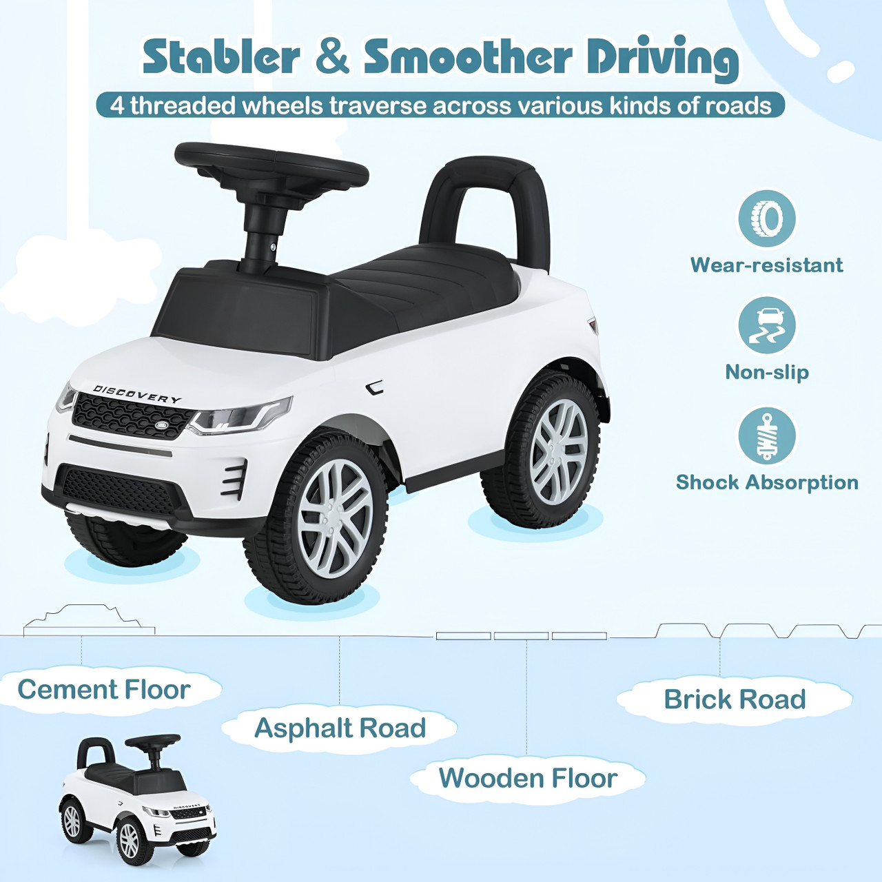 Land Rover Foot-to-Floor Ride On - White