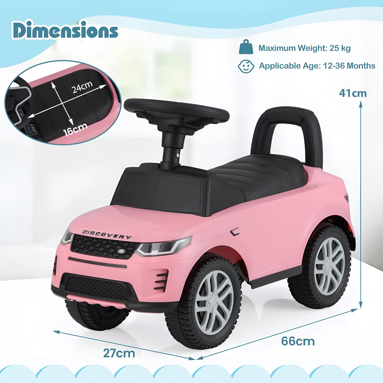 Land Rover Foot-to-Floor Ride On - Pink