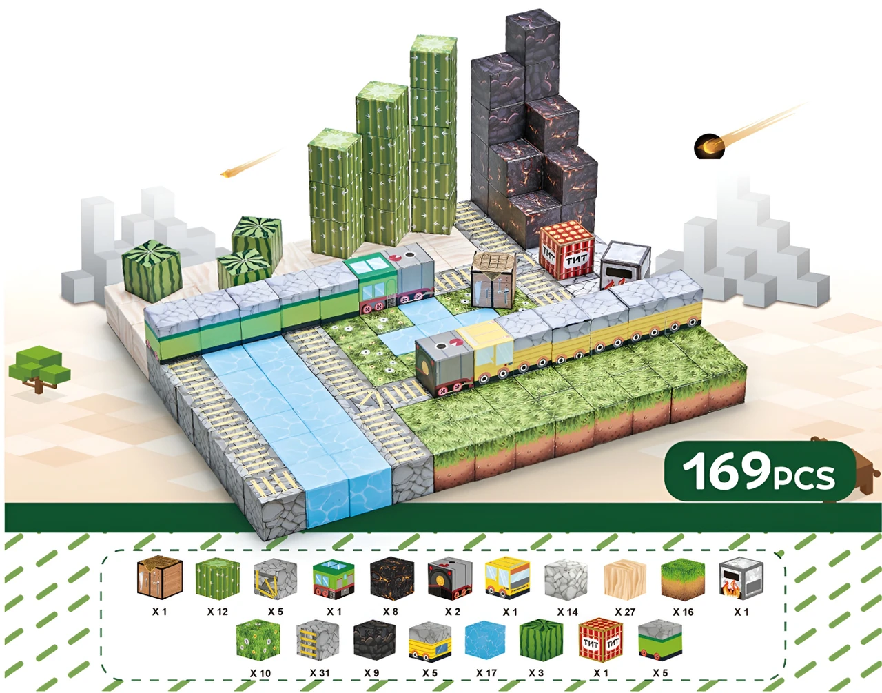 Magnetic Building Cubes 169pcs