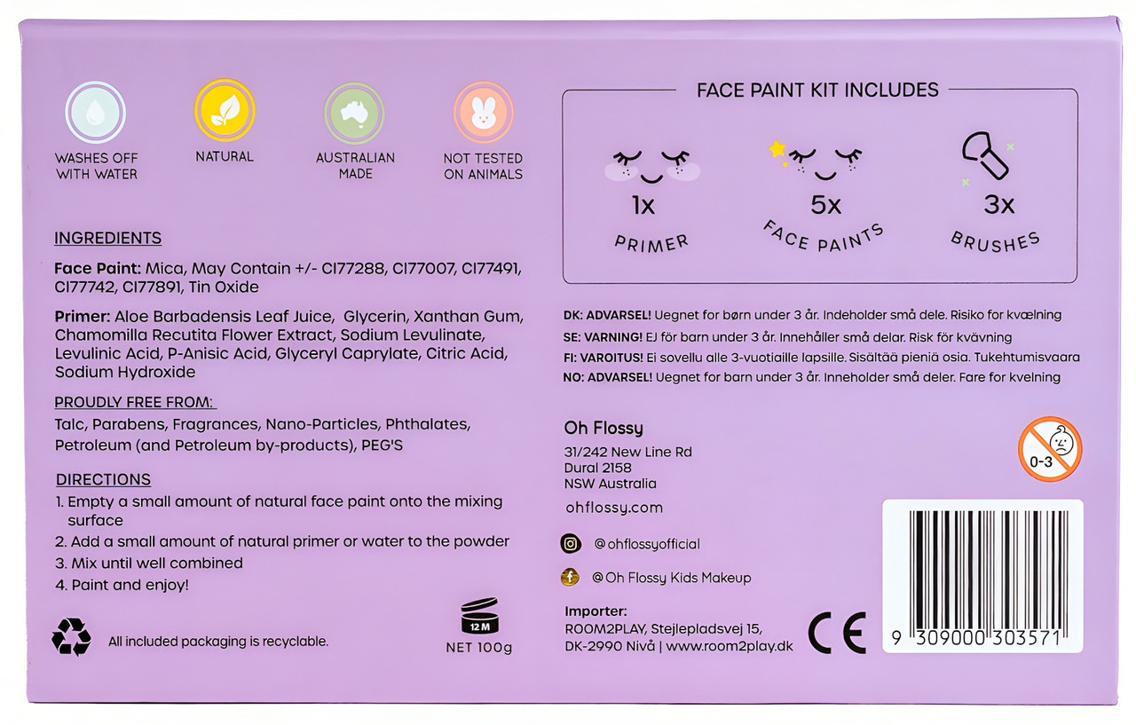 Oh Flossy Magic Garden Face Paint Set