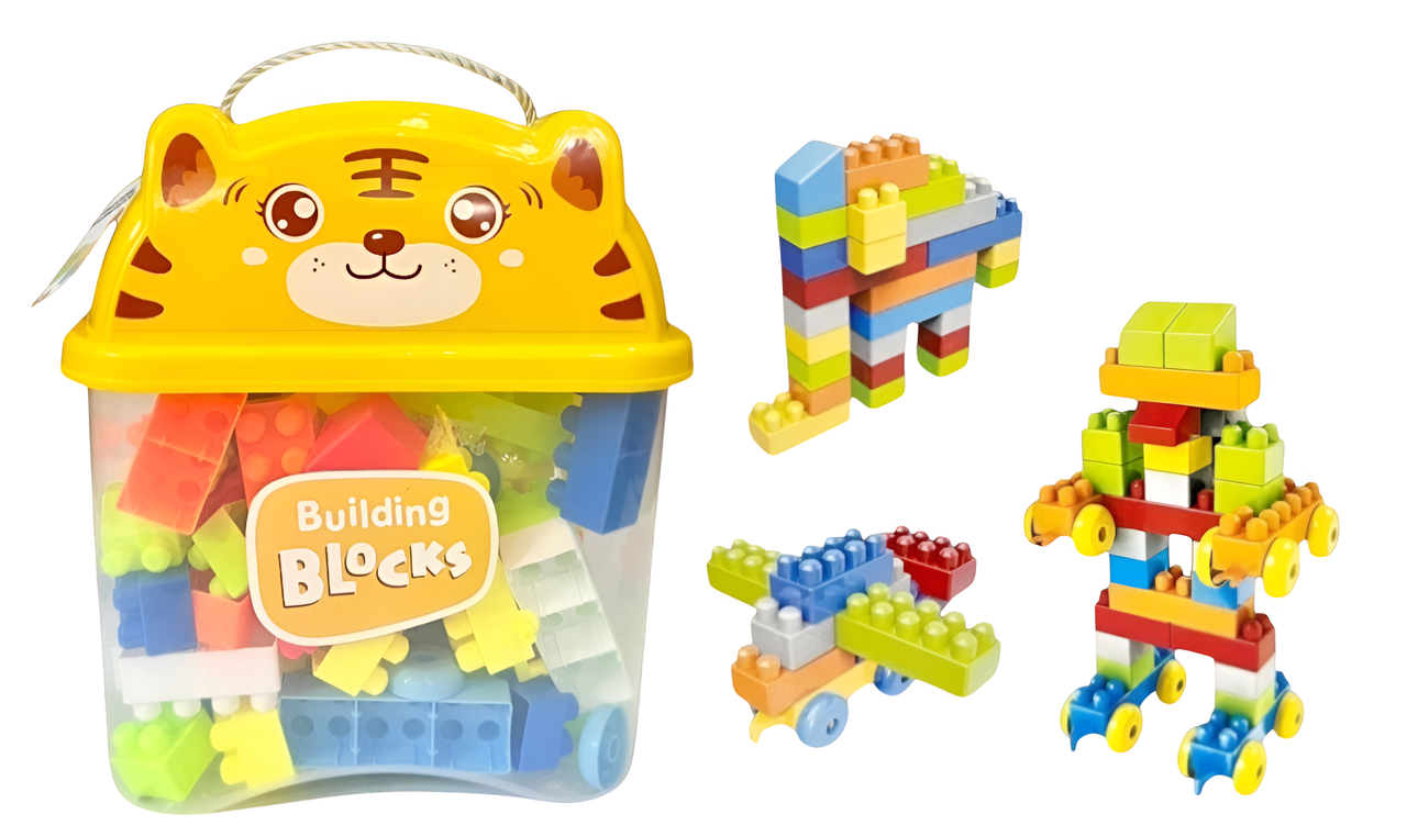 Building Blocks Tiger Bucket 65pcs 