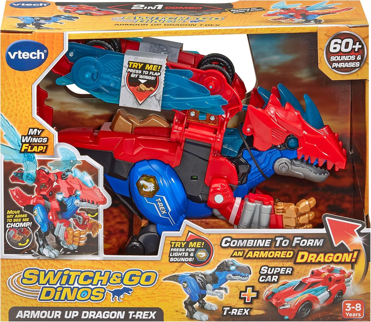 VTech Switch & Go Dinos Armour Up Dragon T-Rex