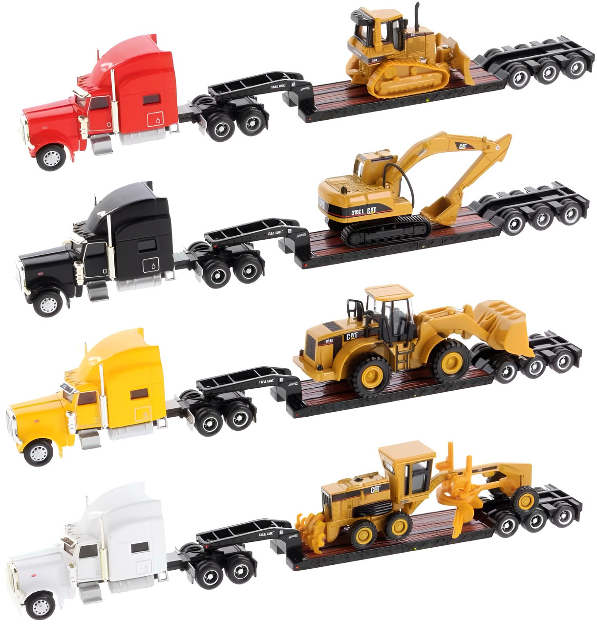 CAT Peterbilt Model 389 with Trail King Lowboy Trailer and Cat Load