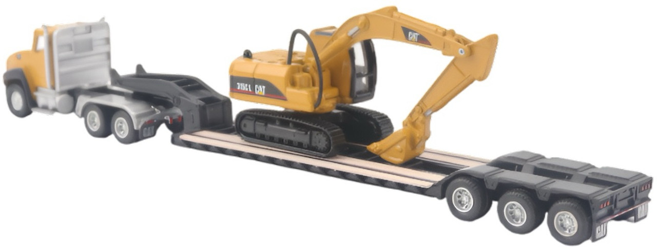 CAT Peterbilt Model 389 with Trail King Lowboy Trailer and Cat Load