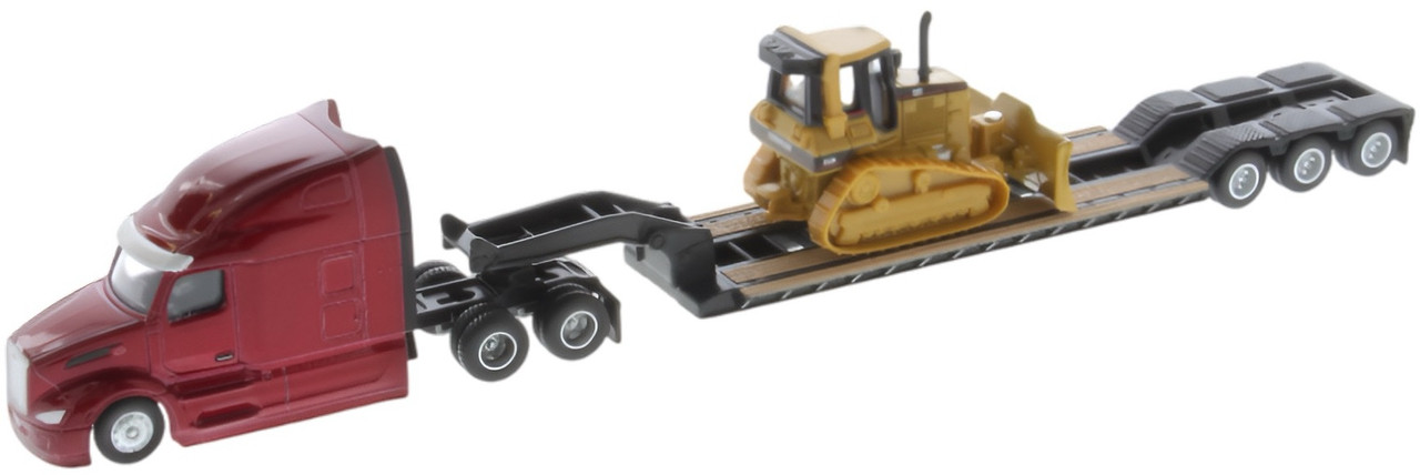 CAT Peterbilt Model 389 with Trail King Lowboy Trailer and Cat Load