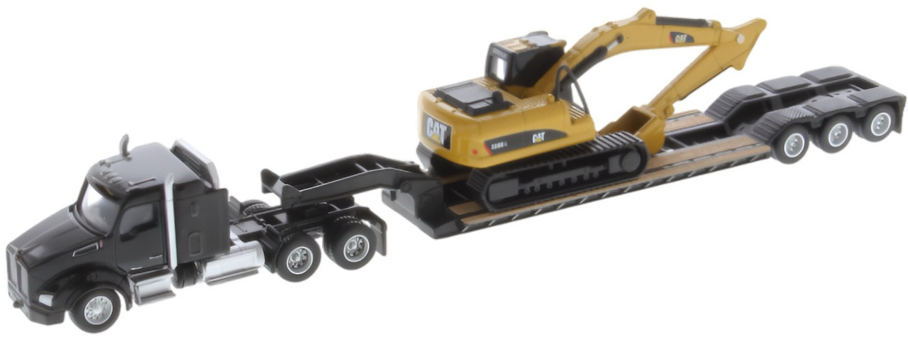 CAT Peterbilt Model 389 with Trail King Lowboy Trailer and Cat Load