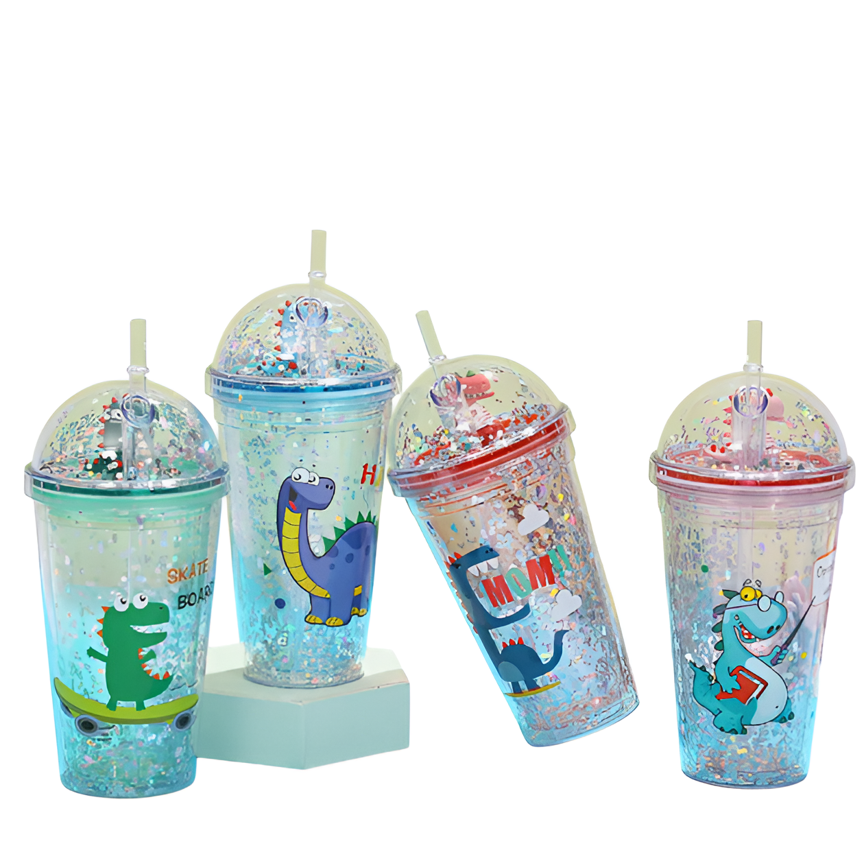 Dinosaur Tumbler With Straw 450ml