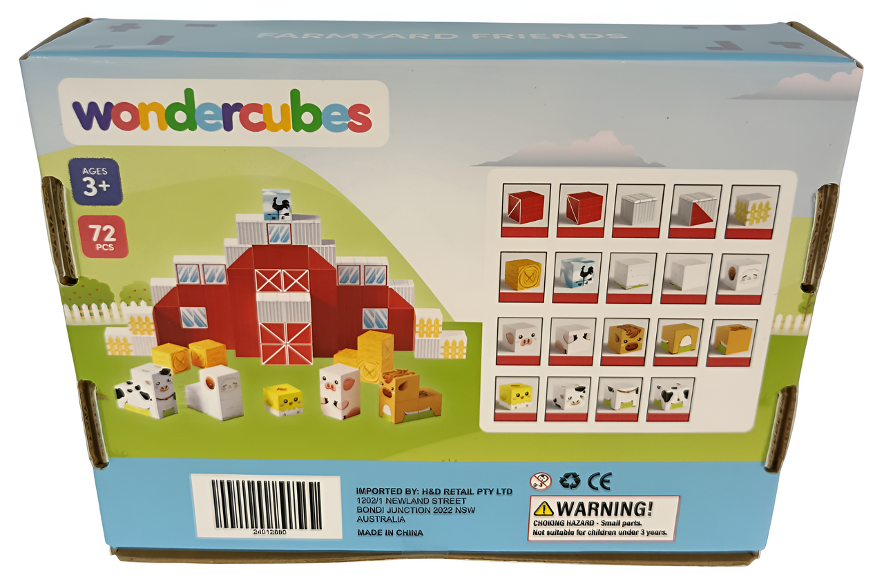 Wondercubes Joyful Farm Magnetic Blocks Set 72pcs 