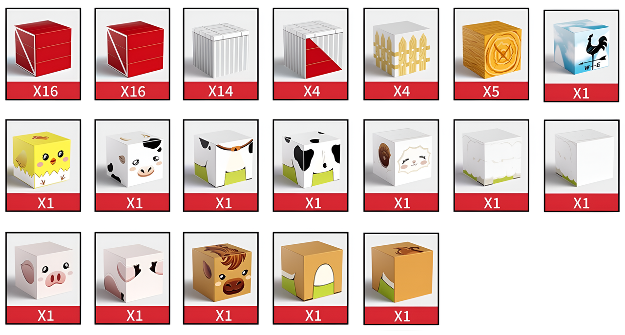 Wondercubes Joyful Farm Magnetic Blocks Set 72pcs 