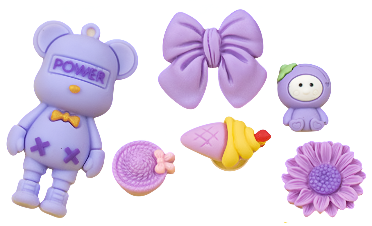 Pop-in Charm Plush Set 7pc - Purple 