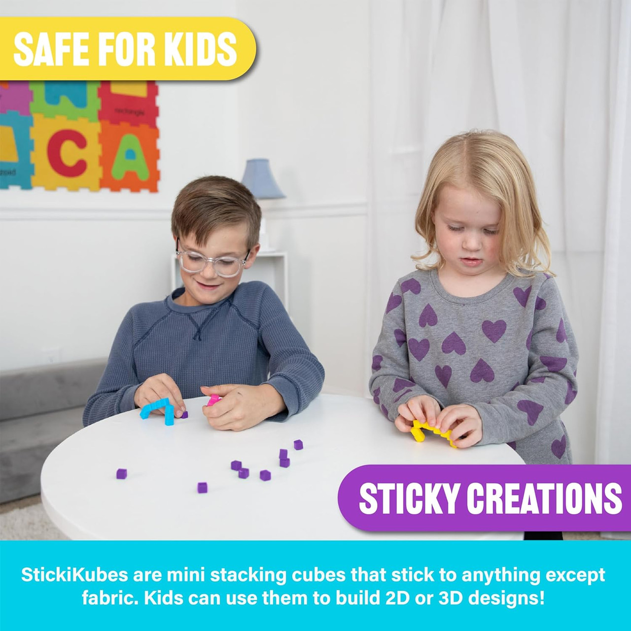 StickiKubes Mini Stacking Cubes - 125pcs