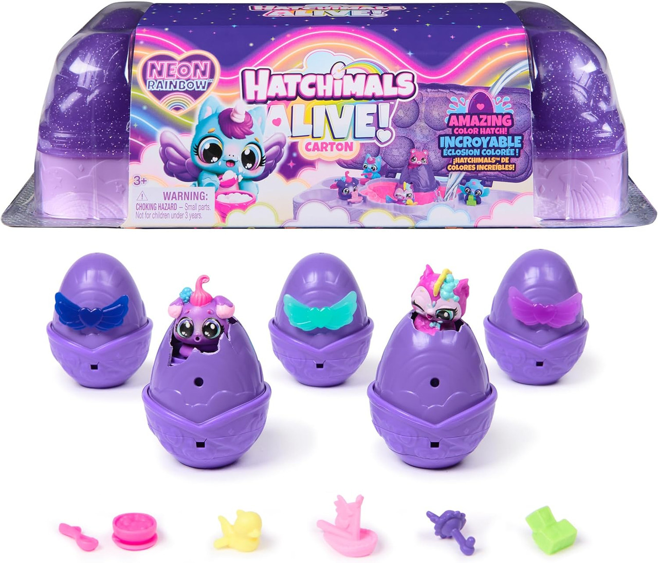 Hatchimals Alive Neon Rainbow Egg Carton
