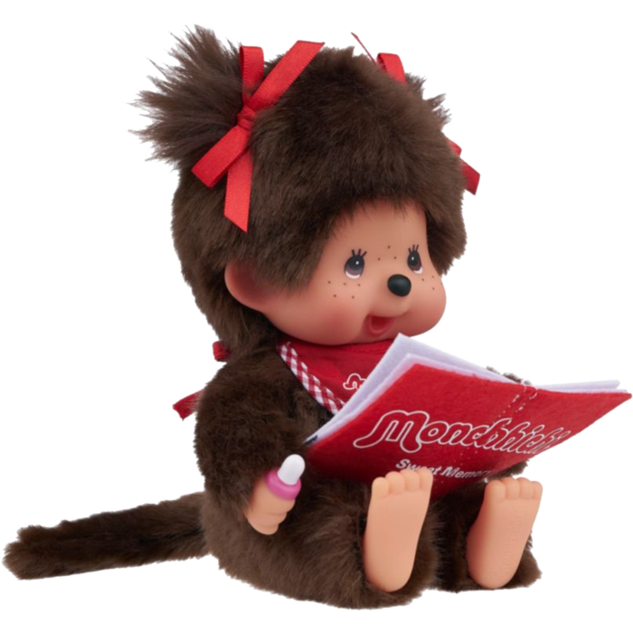 Monchhichi Girl Reading Plush
