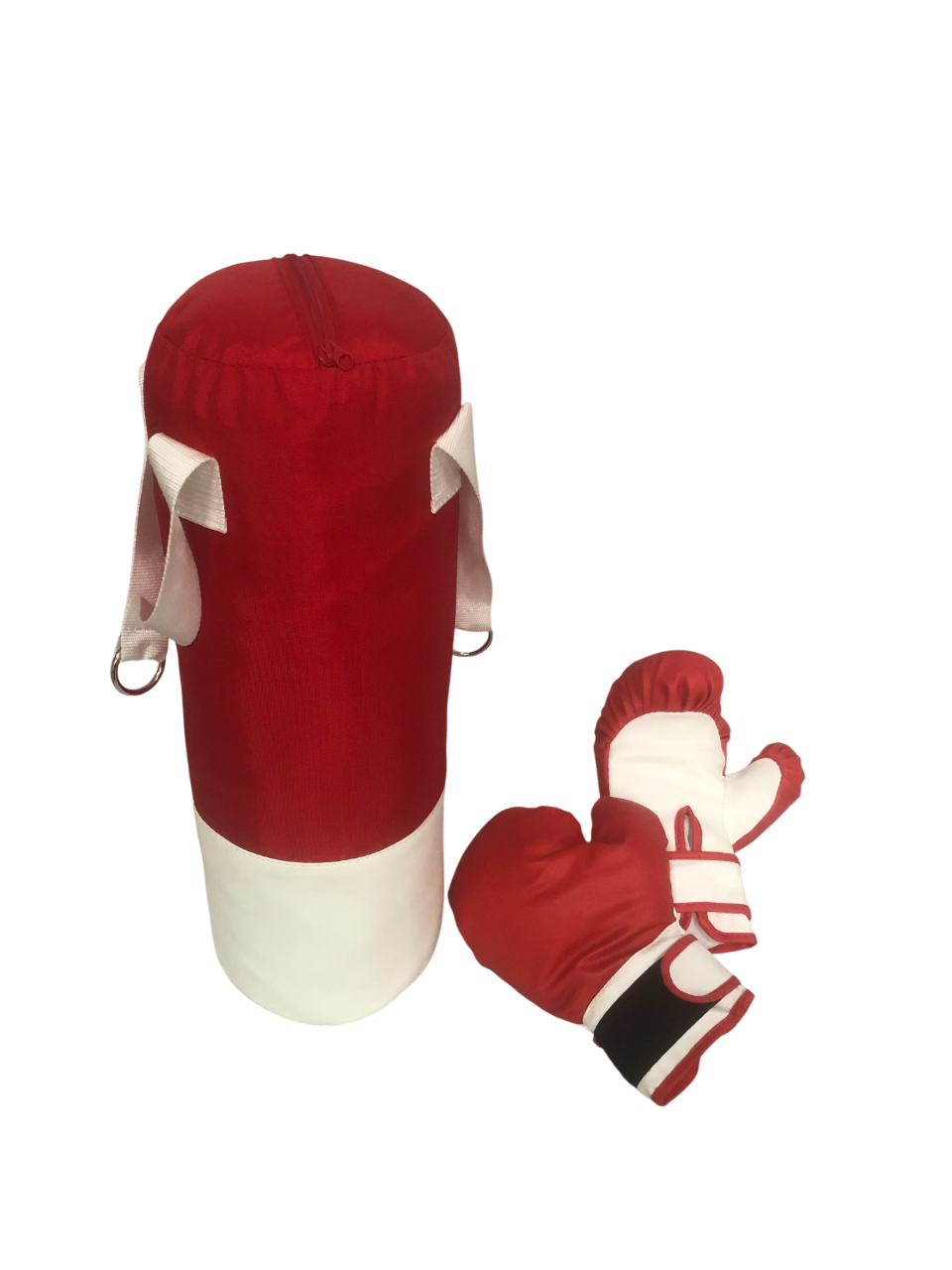 Kid’s Cotton-Filled Nylon Punching Bag Set – Includes 8 oz Gloves