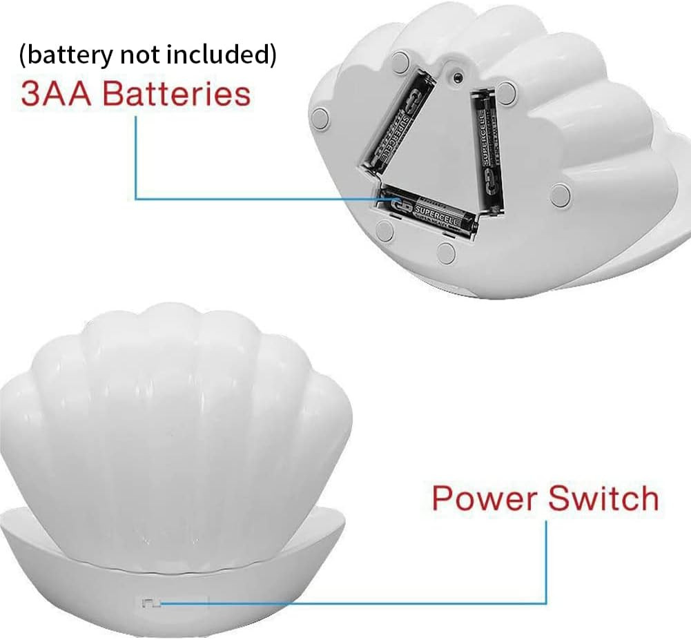 White Clamshell Mood Night Light Cloudy 