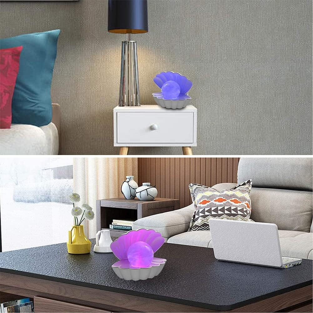 White Clamshell Mood Night Light Cloudy 