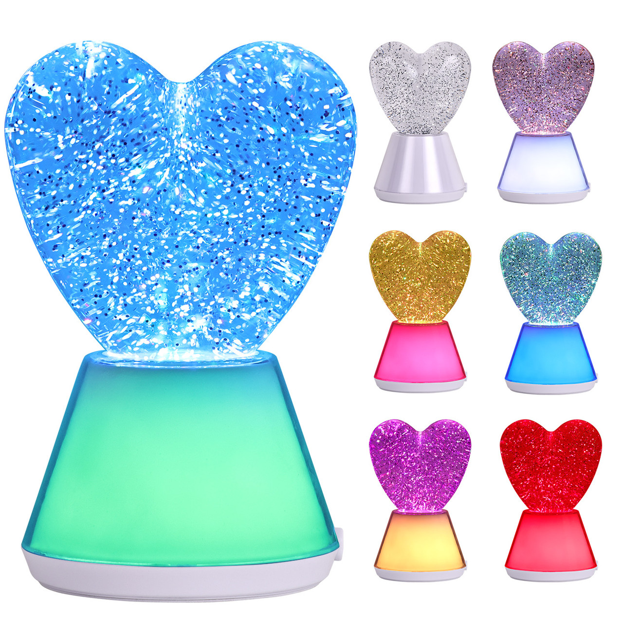 Colour Changing Glitter Heart 17cm 