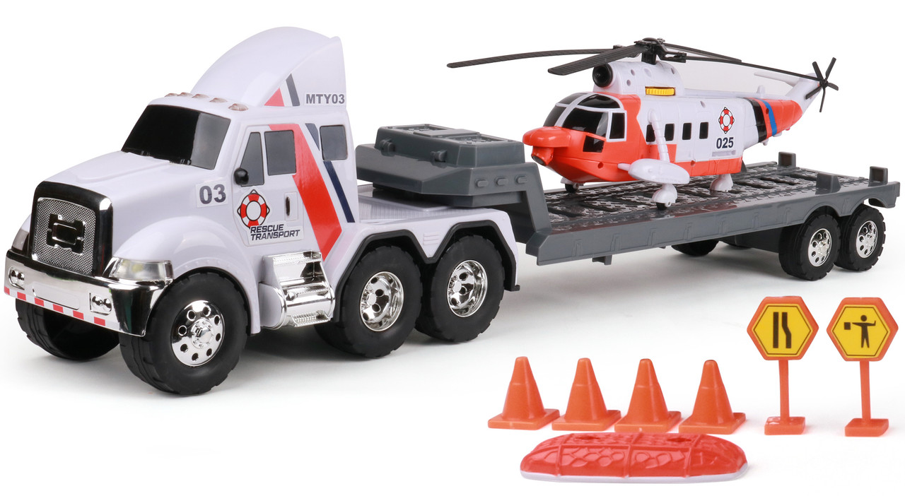 Mighty Fleet Titans Flatbed Truck with Helicopter