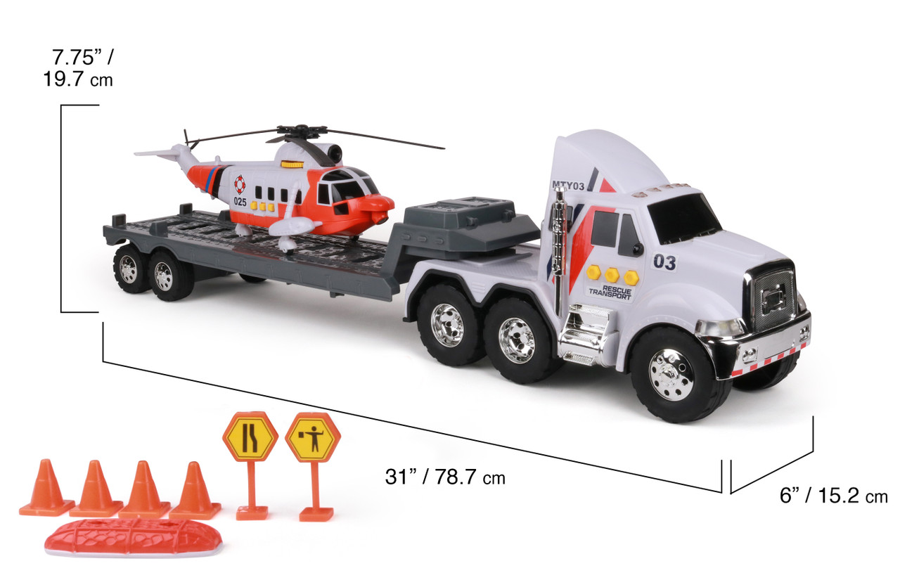 Mighty Fleet Titans Flatbed Truck with Helicopter
