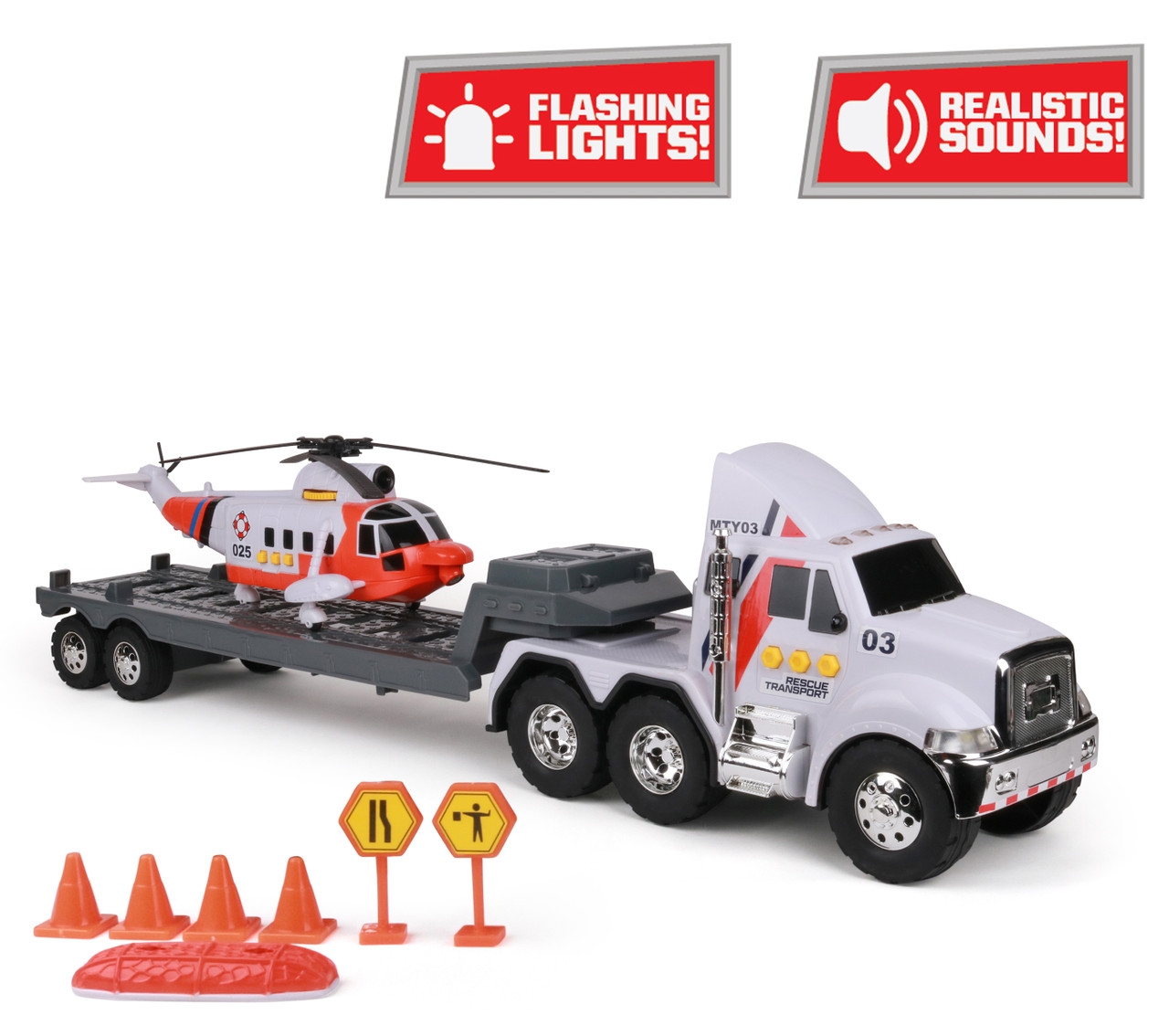 Mighty Fleet Titans Flatbed Truck with Helicopter
