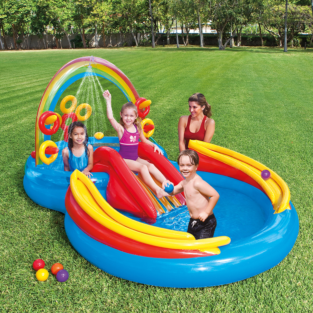Intex Rainbow Ring Play Centre Toymate Pool Beach