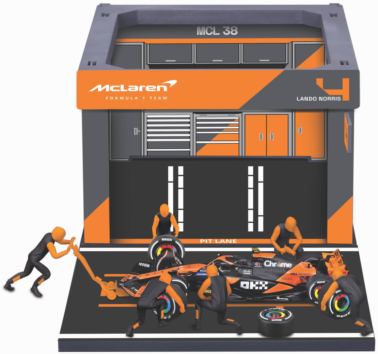 Bburago 1:43 2024 McLaren Pit Pass Diorama Playset