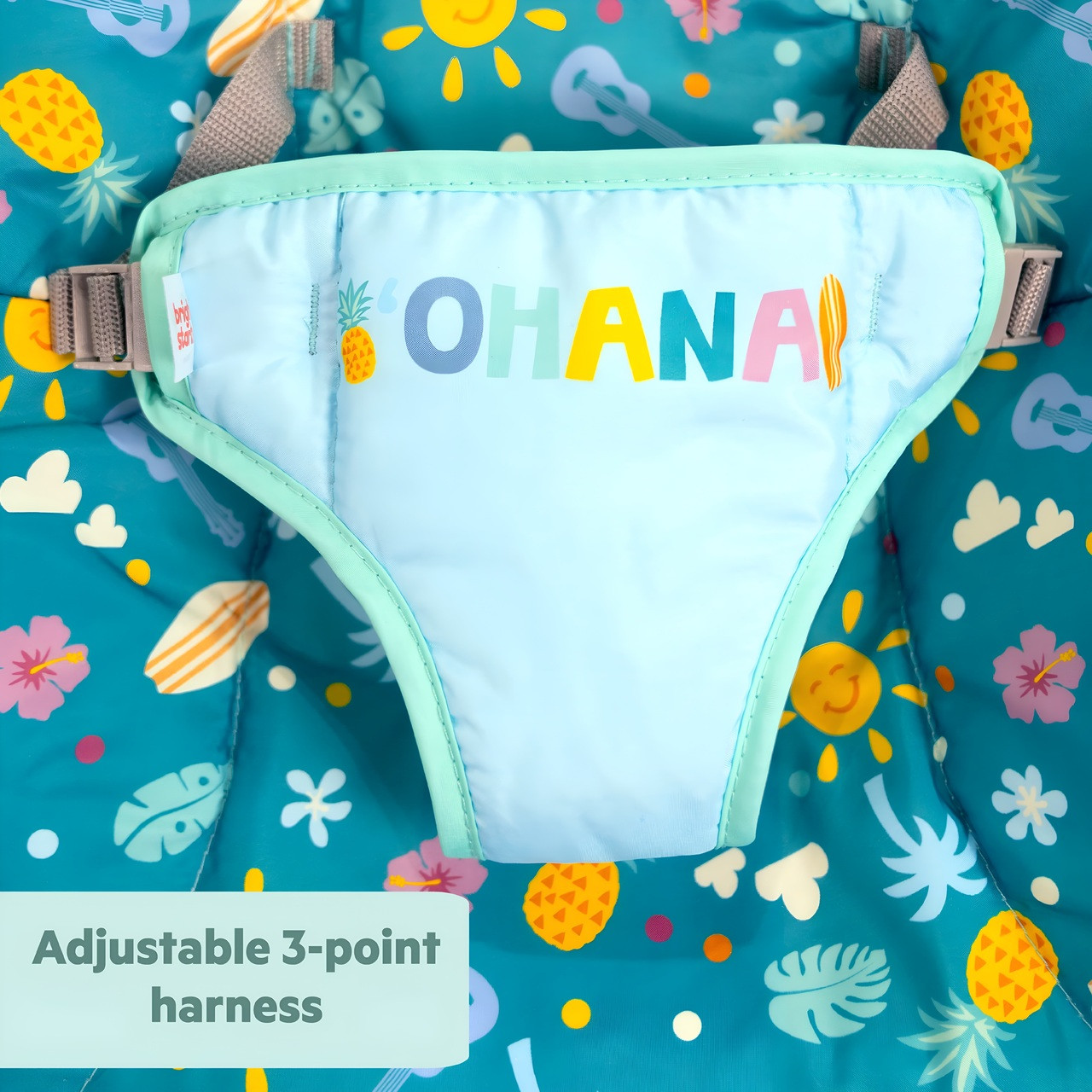 Bright Starts Disney Baby Stitch Ohana Paradise Vibrating Bouncer