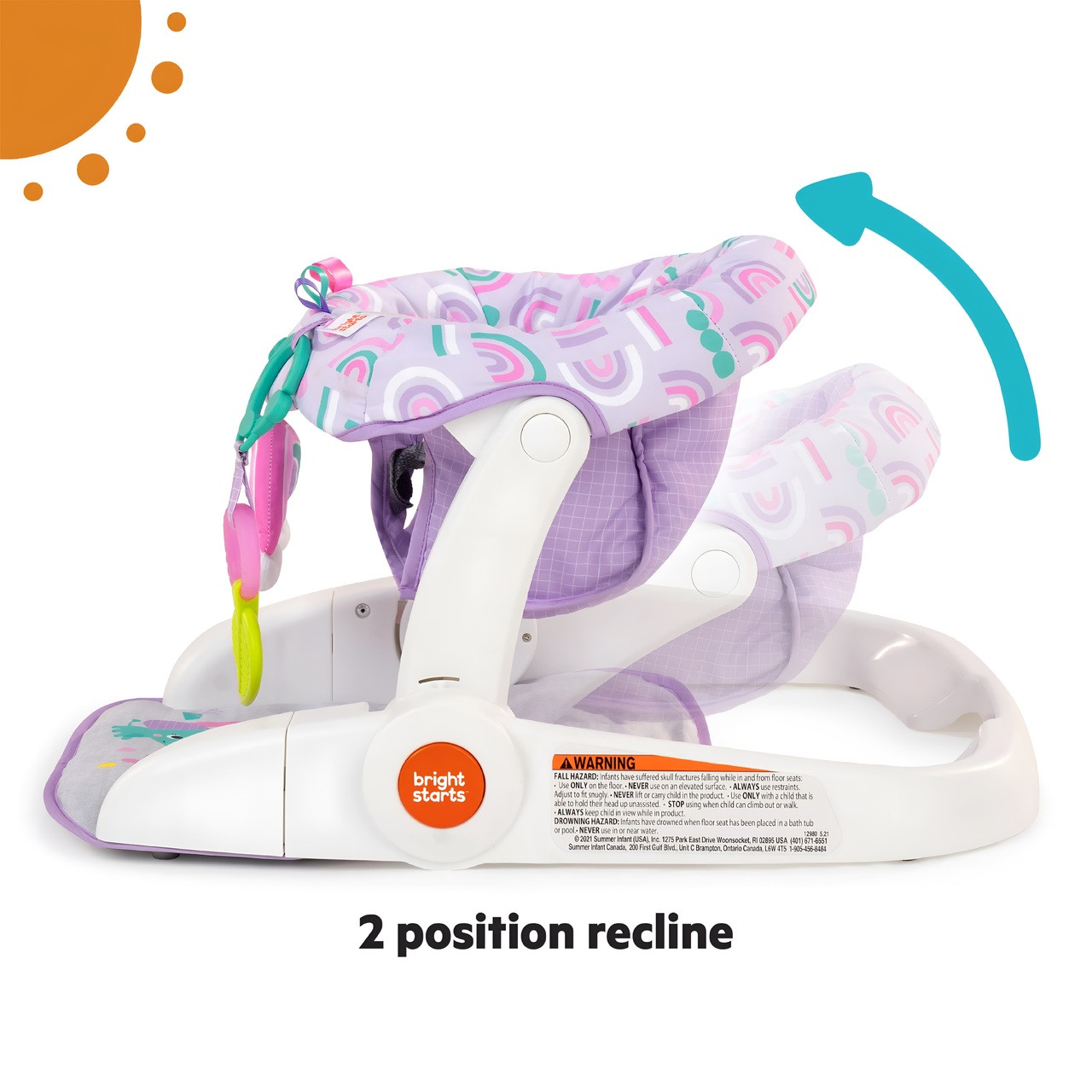 Bright Starts Learn-to-Sit 2-Position Floor Seat - Purple Paradise