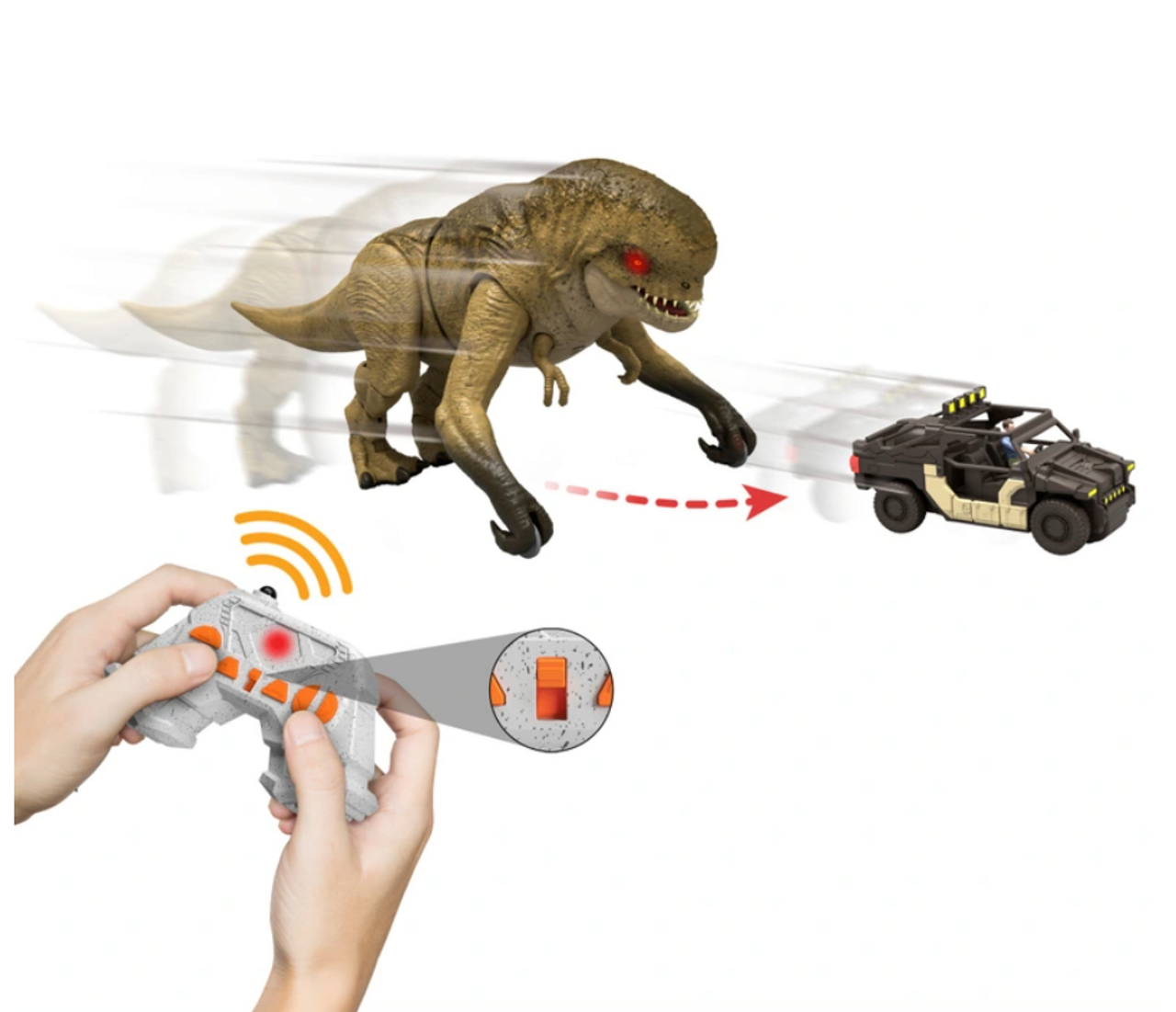 Jurassic World Rebirth Remote Control Track 'n Chomp Dinosaur Distortus Rex